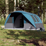 Family Tent Tunnel 7-Person Blue Waterproof