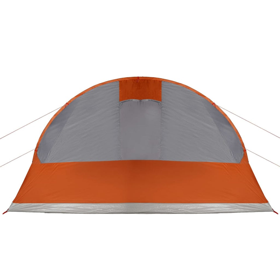 Family Tent Tunnel 7-Person Grey and Orange Waterproof