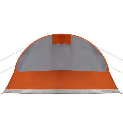 Family Tent Tunnel 7-Person Grey and Orange Waterproof