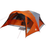 Family Tent Cabin 6-Person Grey and Orange Waterproof