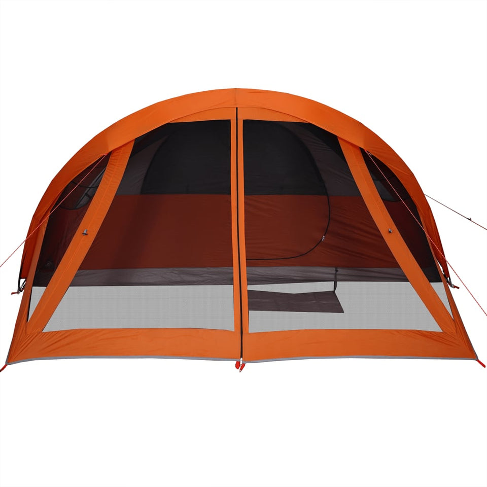 Family Tent Cabin 6-Person Grey and Orange Waterproof