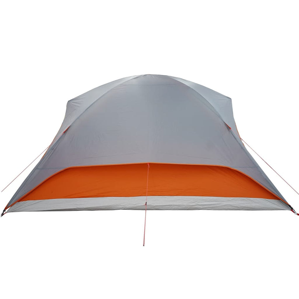 Family Tent Cabin 6-Person Grey and Orange Waterproof