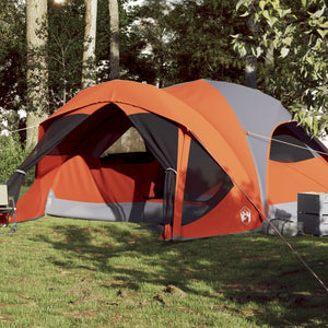 Family Tent Cabin 6-Person Grey and Orange Waterproof