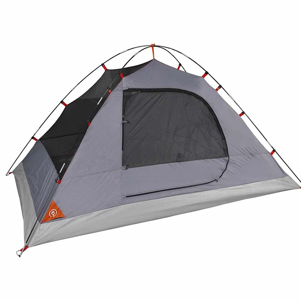Camping Tent Dome 2-Person Grey and Orange Waterproof