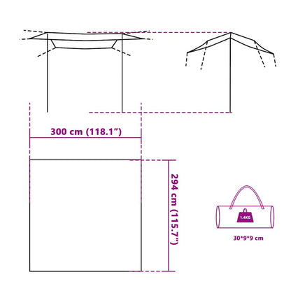 Camping Tarp Grey and Orange 300x294 cm Waterproof