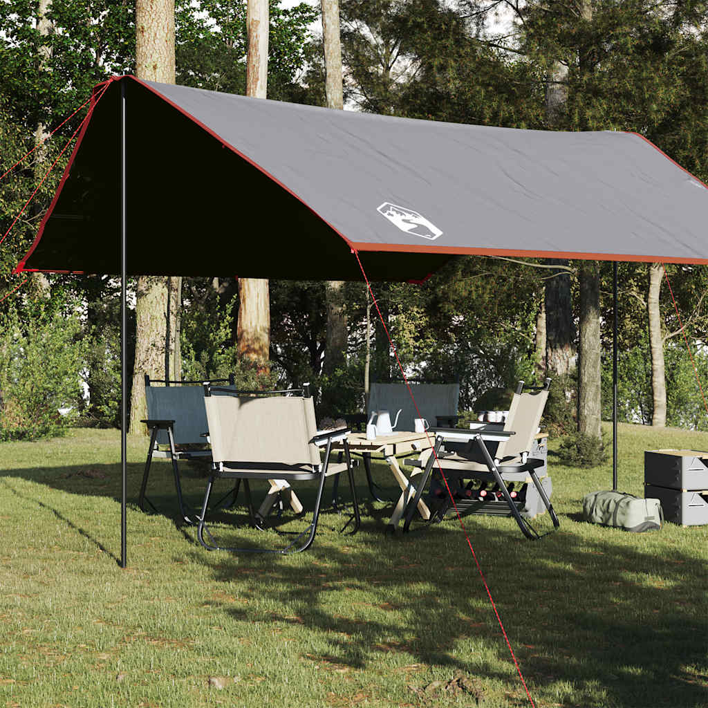 Camping Tarp Grey and Orange 430x380x210 cm Waterproof