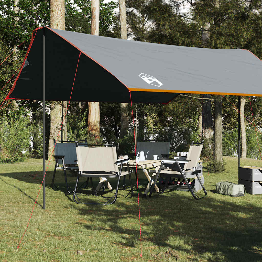 Camping Tarp Grey and Orange 460x305x210 cm Waterproof