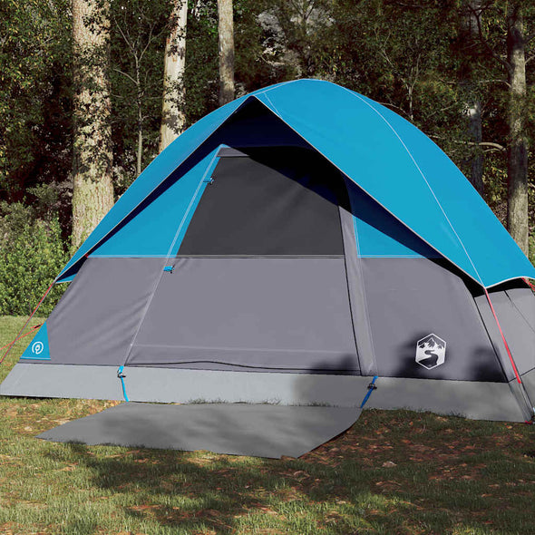 Camping Tent Dome 3-Person Blue Waterproof