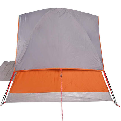 Camping Tent Dome 3-Person Grey and Orange Waterproof