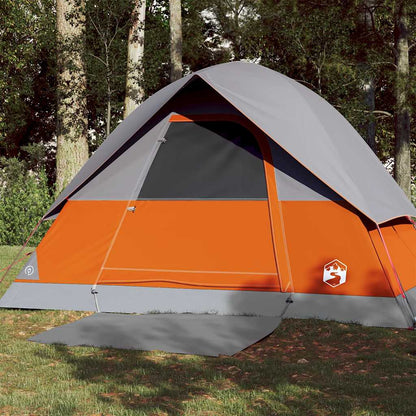Camping Tent Dome 3-Person Grey and Orange Waterproof