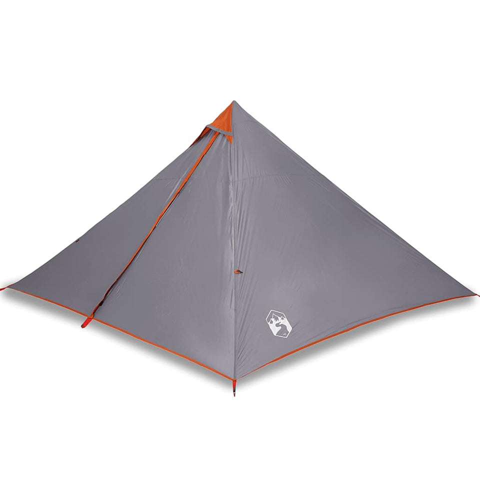 Family Tent Tipi 7-Person Grey and Orange Waterproof