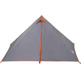 Family Tent Tipi 7-Person Grey and Orange Waterproof