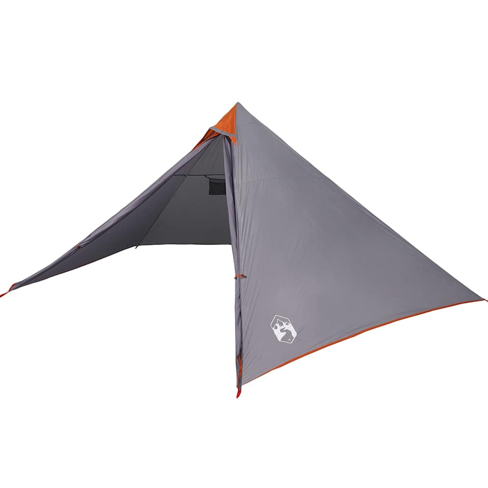 Family Tent Tipi 7-Person Grey and Orange Waterproof