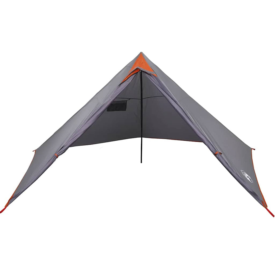 Family Tent Tipi 7-Person Grey and Orange Waterproof