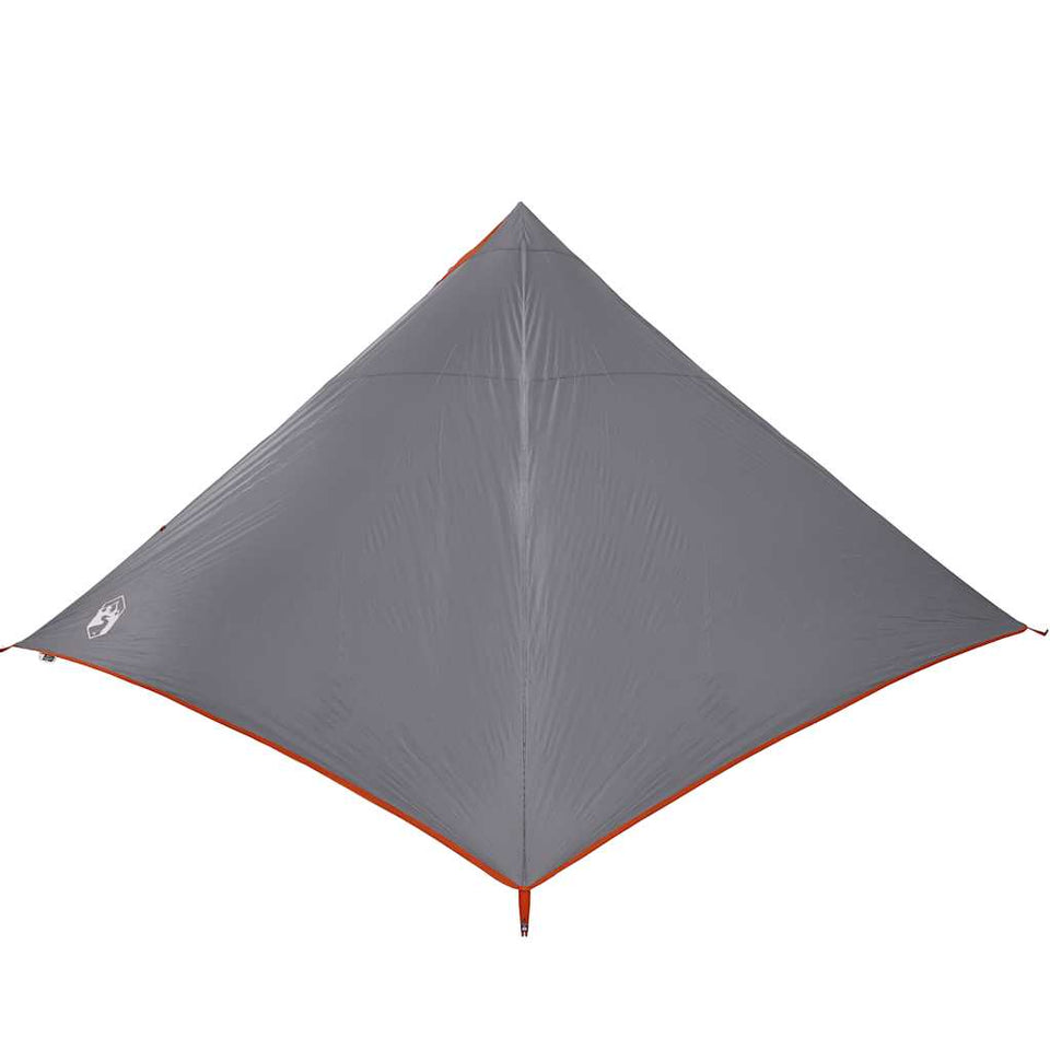 Family Tent Tipi 7-Person Grey and Orange Waterproof