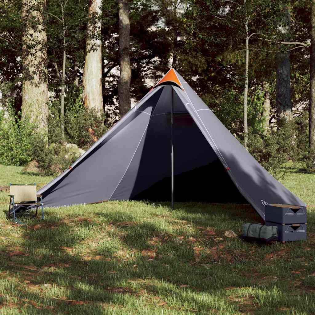 Family Tent Tipi 7-Person Grey and Orange Waterproof