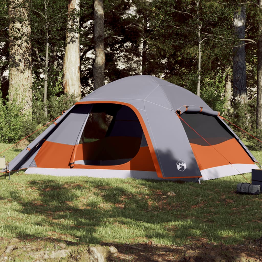 Family Tent Dome 6-Person Grey Waterproof