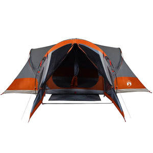 Family Tent Tipi 8-Person Grey and Orange Waterproof