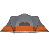 Family Tent Tipi 8-Person Grey and Orange Waterproof