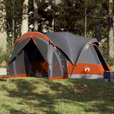 Family Tent Tipi 8-Person Grey and Orange Waterproof