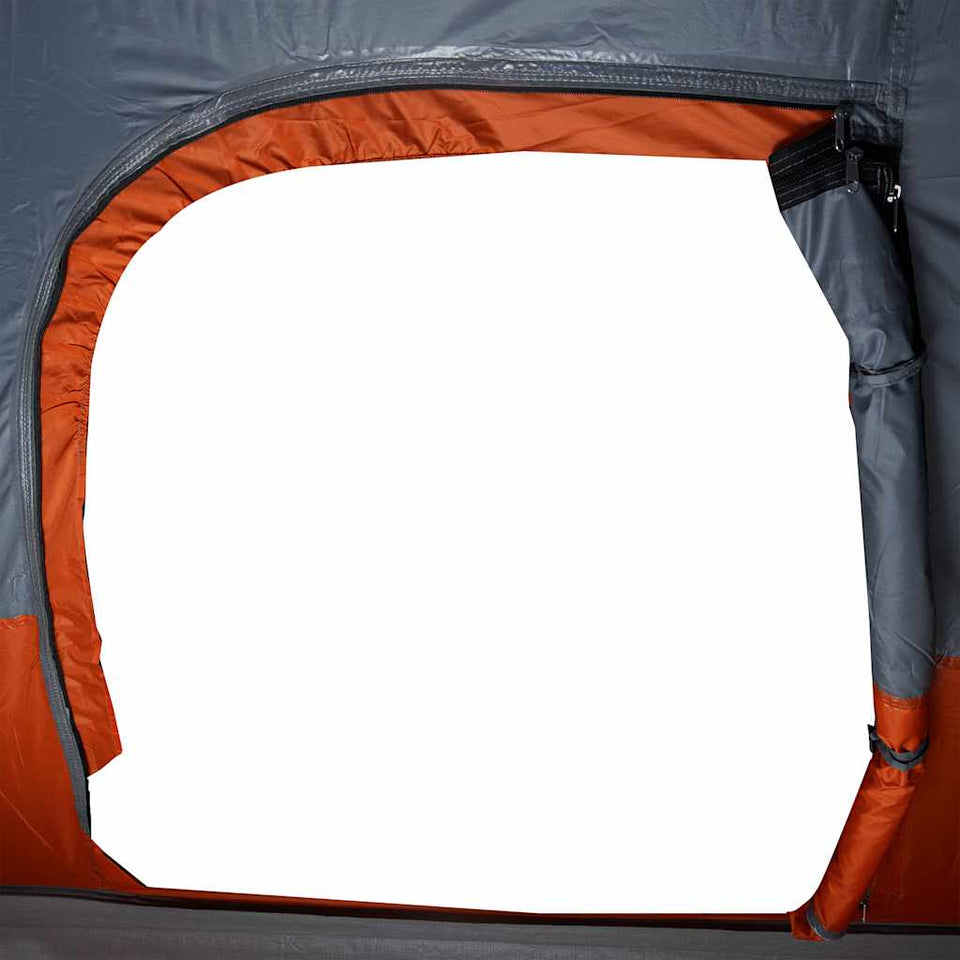 Family Tent Dome 6-Person Grey and Orange Waterproof