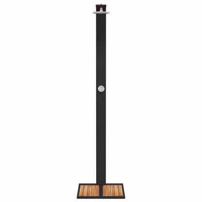 Outdoor Shower Black 50x55x224 cm Poly Rattan and Acacia Wood