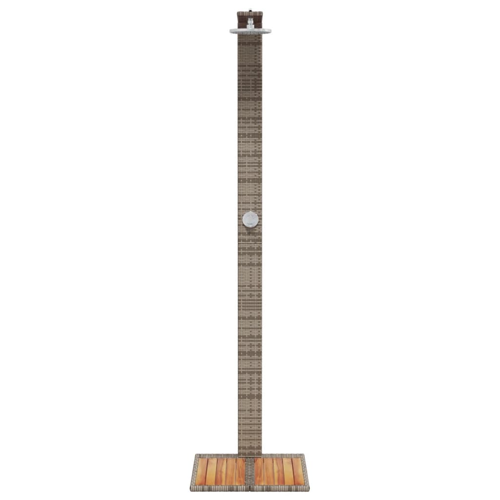 Outdoor Shower Grey 50x55x224 cm Poly Rattan and Acacia Wood
