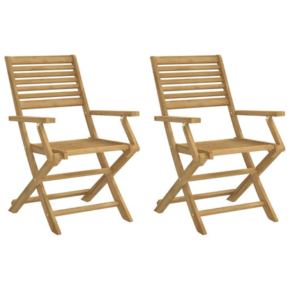 Garden Chair |  Set of 2 | Light Wood | Solid Acacia wood
