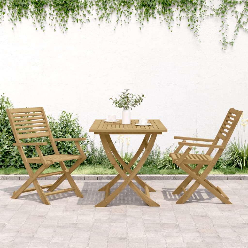 Garden Chair |  Set of 2 | Light Wood | Solid Acacia wood
