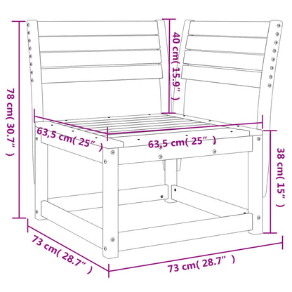 Garden Sofa | Natural Pine | Solid pine wood | 73 x 73 x 78 cm | Modular
