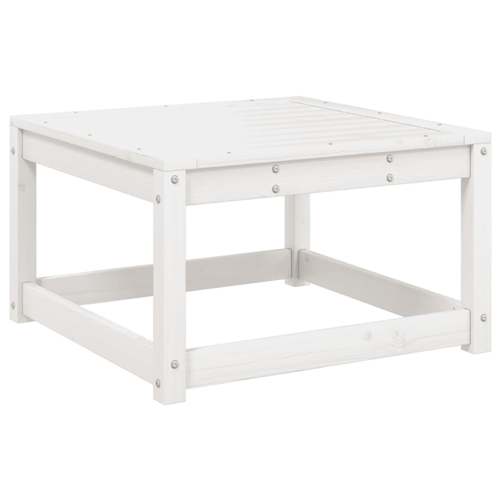 Garden Footstool | White | Solid Pine Wood | Standard | Modular
