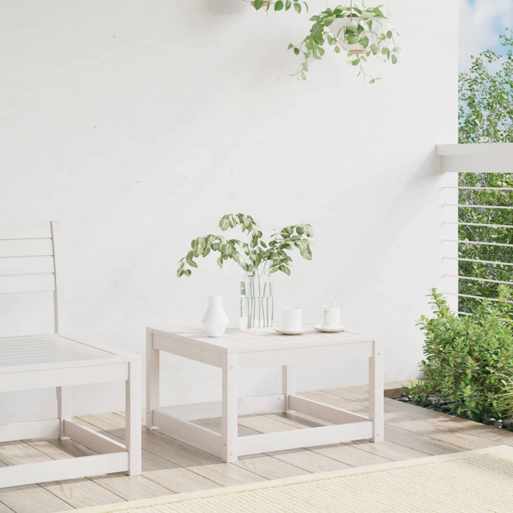 Garden Footstool | White | Solid Pine Wood | Standard | Modular