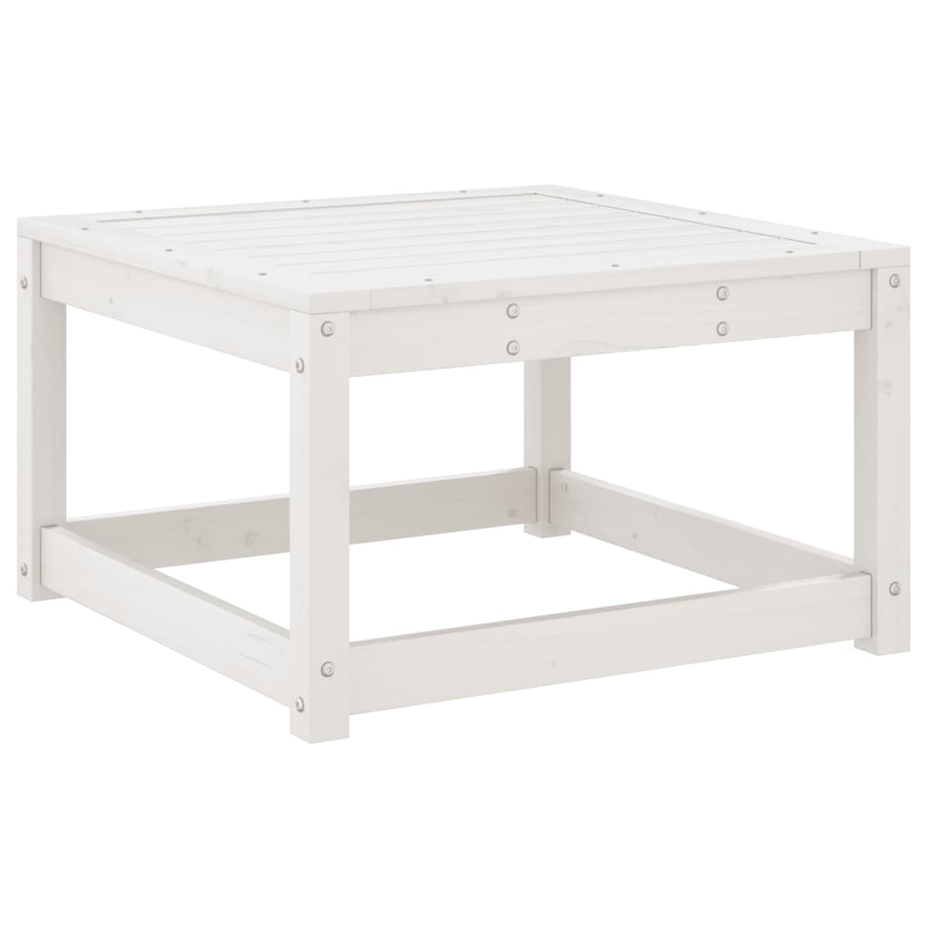 Garden Footstool | White | Solid Pine Wood | Standard | Modular
