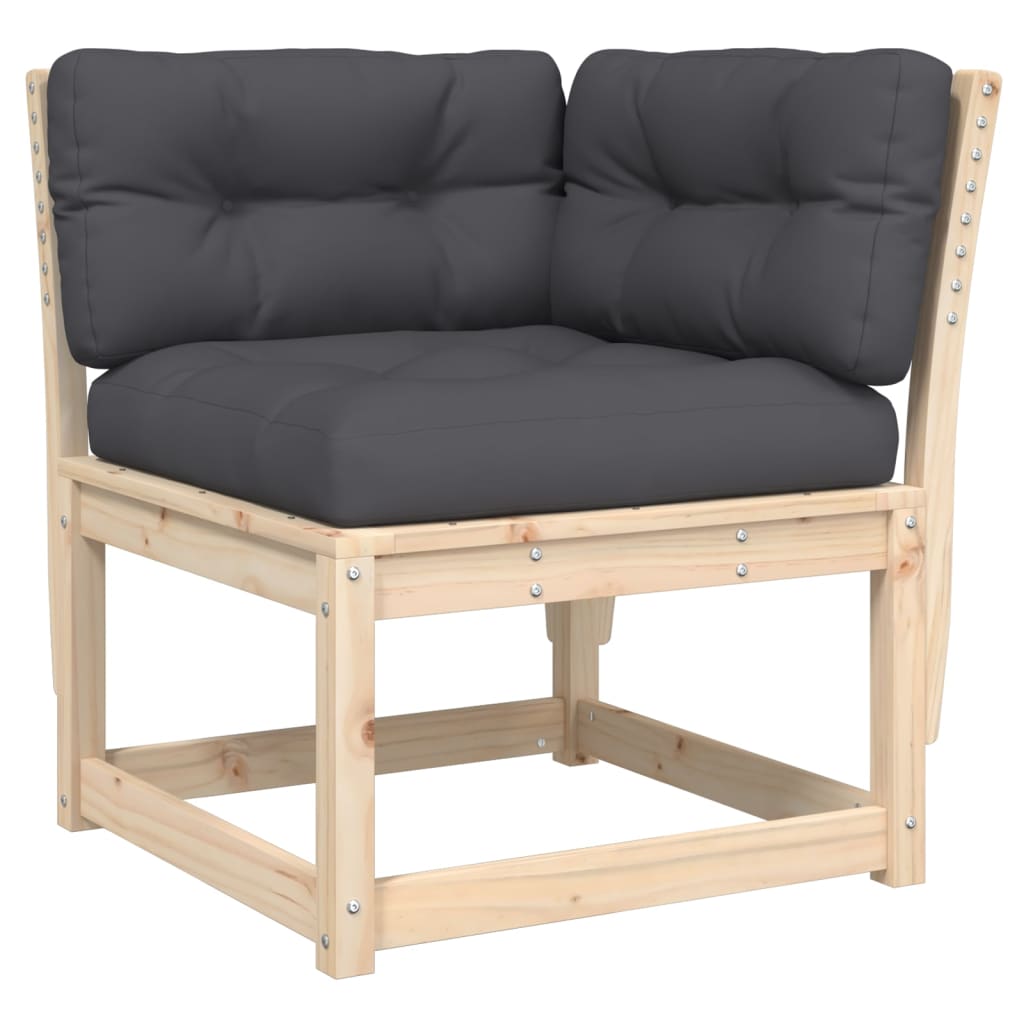 Garden Sofa | Anthracite | Solid pine wood | Single | Modular