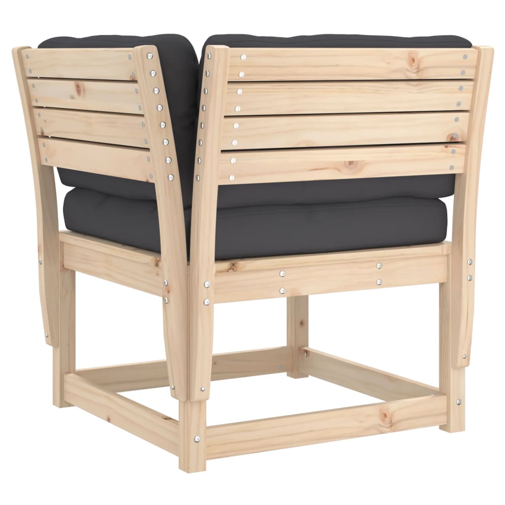 Garden Sofa | Anthracite | Solid pine wood | Single | Modular