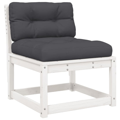 Garden Sofa | White and Anthracite | Solid Pine Wood, Polyester | Medium