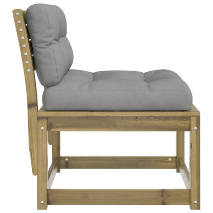 Garden Sofa | Grey | Solid pine wood, Polyester cushions | Single