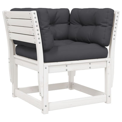 Garden Sofa | White, Anthracite | Solid pine wood, Polyester | Medium