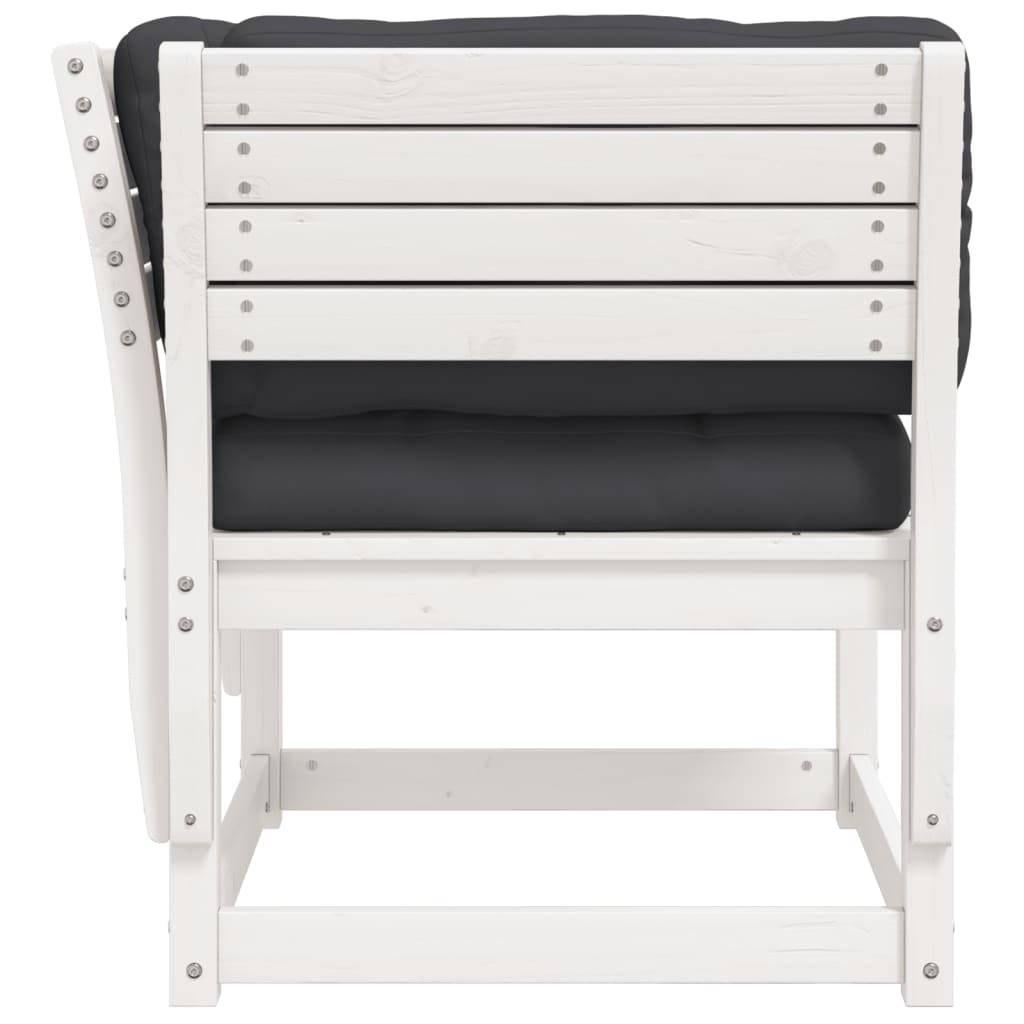 Garden Sofa | White, Anthracite | Solid pine wood, Polyester | Medium