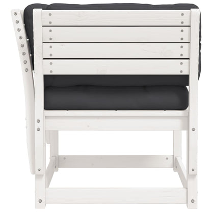 Garden Sofa | White, Anthracite | Solid pine wood, Polyester | Medium
