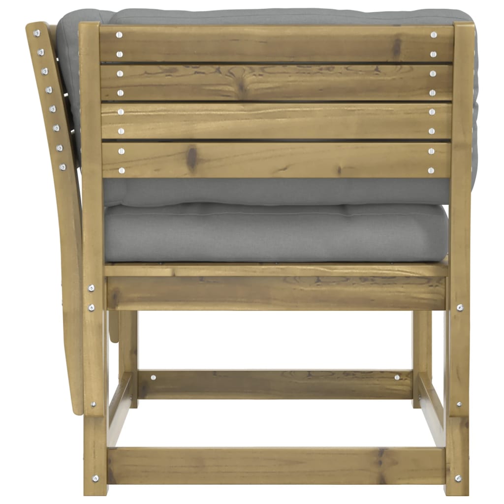 Garden Sofa | Grey | Solid Pine Wood | Medium | Modular | Garden Sofa