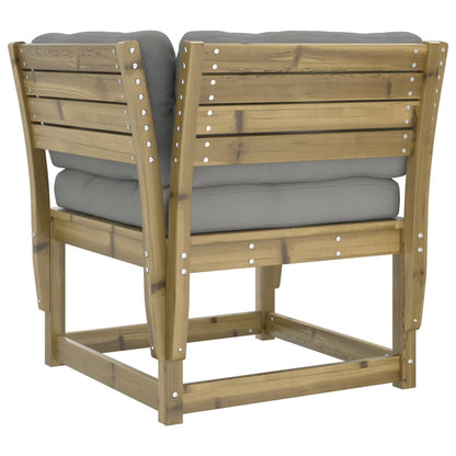 Garden Sofa | Grey | Solid Pine Wood | Medium | Modular | Garden Sofa