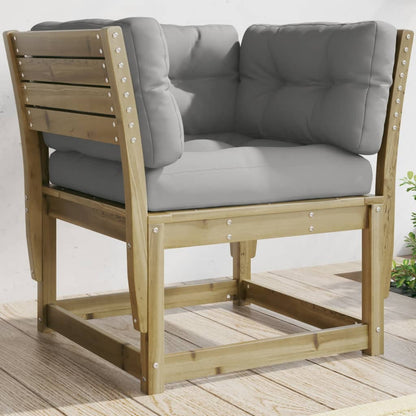 Garden Sofa | Grey | Solid Pine Wood | Medium | Modular | Garden Sofa