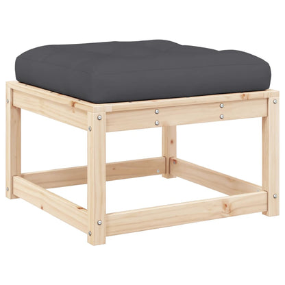 Garden Footstool | Natural wood and anthracite