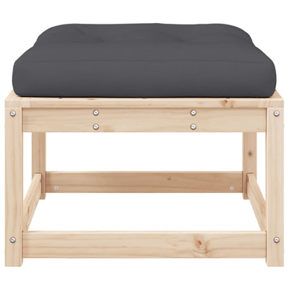 Garden Footstool | Natural wood and anthracite