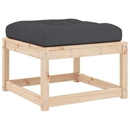 Garden Footstool | Natural wood and anthracite