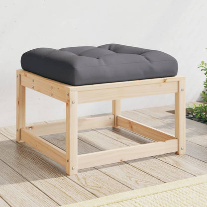 Garden Footstool | Natural wood and anthracite
