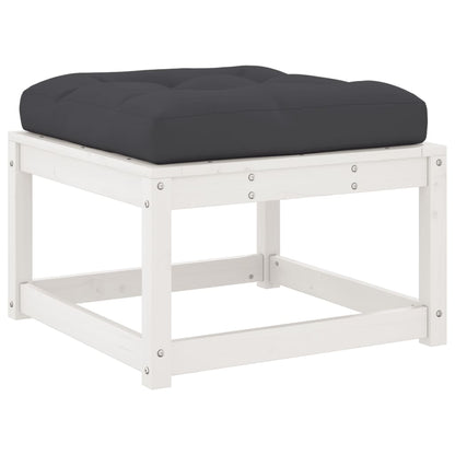 Garden Footstool | White | Solid pine wood | 83 x 73 x 78 cm | Modular