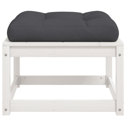 Garden Footstool | White | Solid pine wood | 83 x 73 x 78 cm | Modular