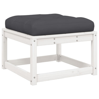 Garden Footstool | White | Solid pine wood | 83 x 73 x 78 cm | Modular